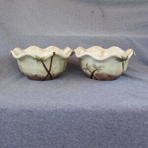 28 oz bahamas ruffled bowls tabletops gallery tiki tropical palms (W2977)
